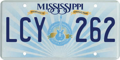 MS license plate LCY262