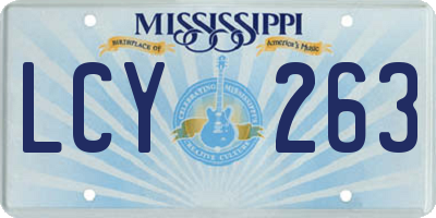 MS license plate LCY263
