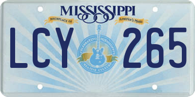 MS license plate LCY265