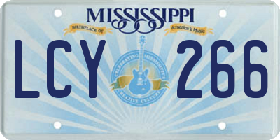 MS license plate LCY266