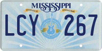 MS license plate LCY267