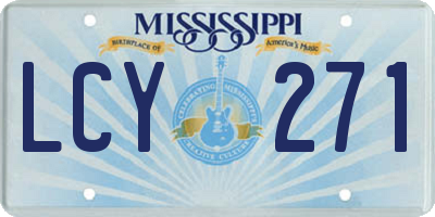 MS license plate LCY271