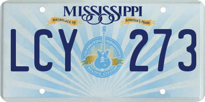 MS license plate LCY273