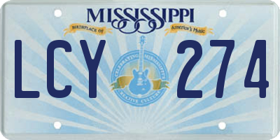 MS license plate LCY274