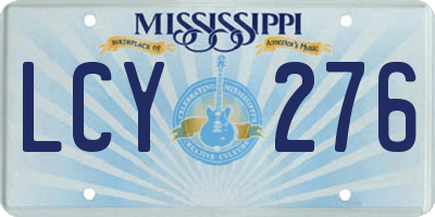 MS license plate LCY276
