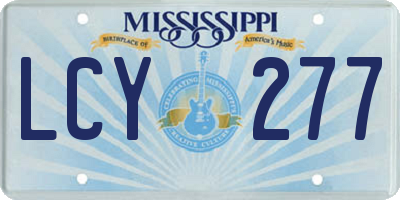 MS license plate LCY277