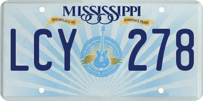MS license plate LCY278