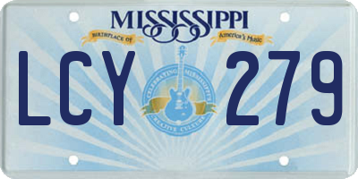 MS license plate LCY279