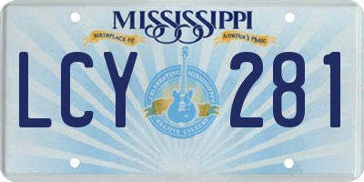 MS license plate LCY281