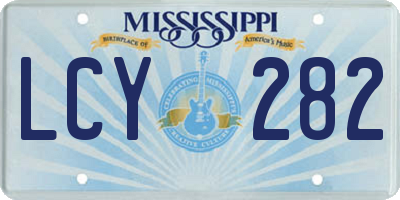 MS license plate LCY282