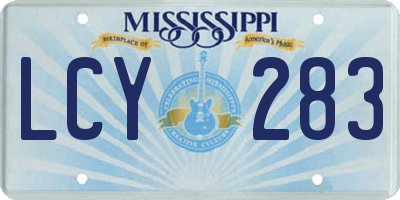 MS license plate LCY283