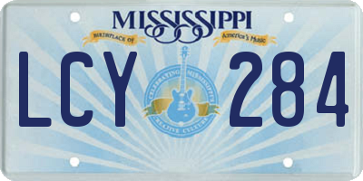 MS license plate LCY284