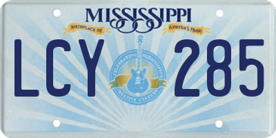 MS license plate LCY285