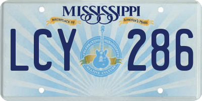 MS license plate LCY286