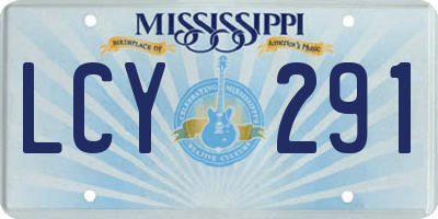 MS license plate LCY291