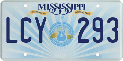MS license plate LCY293
