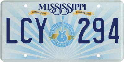 MS license plate LCY294