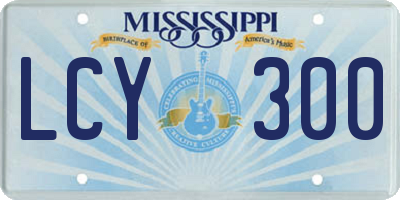 MS license plate LCY300