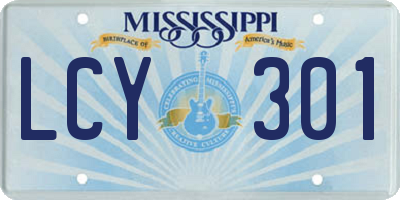 MS license plate LCY301