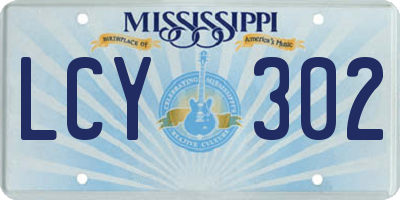 MS license plate LCY302