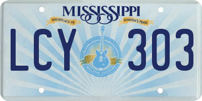 MS license plate LCY303