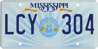 MS license plate LCY304