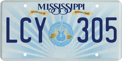 MS license plate LCY305