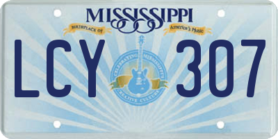 MS license plate LCY307