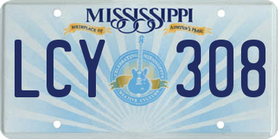 MS license plate LCY308