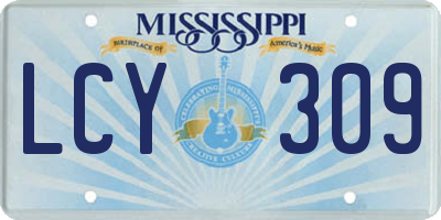 MS license plate LCY309