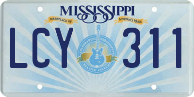 MS license plate LCY311