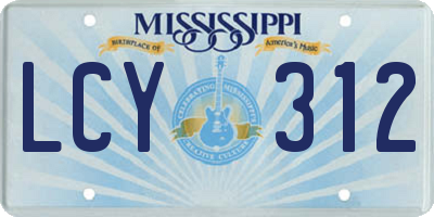MS license plate LCY312