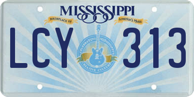 MS license plate LCY313