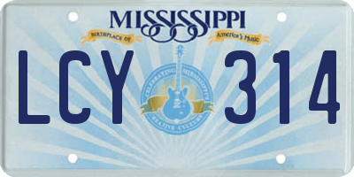 MS license plate LCY314