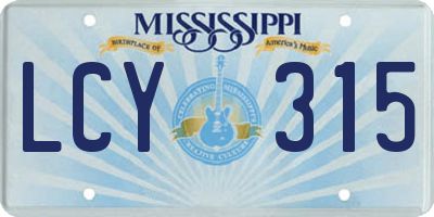 MS license plate LCY315