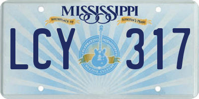 MS license plate LCY317