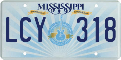 MS license plate LCY318