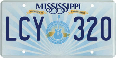 MS license plate LCY320
