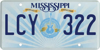 MS license plate LCY322