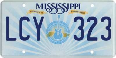 MS license plate LCY323