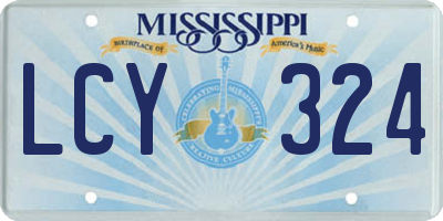MS license plate LCY324