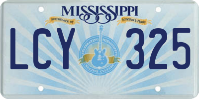 MS license plate LCY325