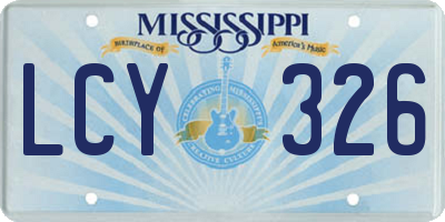 MS license plate LCY326