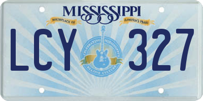 MS license plate LCY327