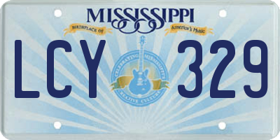 MS license plate LCY329