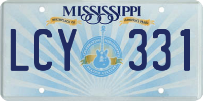 MS license plate LCY331