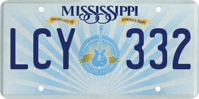 MS license plate LCY332