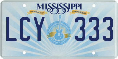 MS license plate LCY333