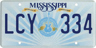 MS license plate LCY334