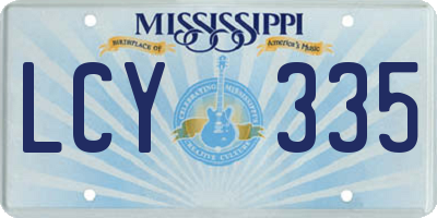 MS license plate LCY335